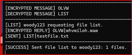 Step 8: ACCESS PROOF - Server enforcing user-specific directory isolation (DAC)